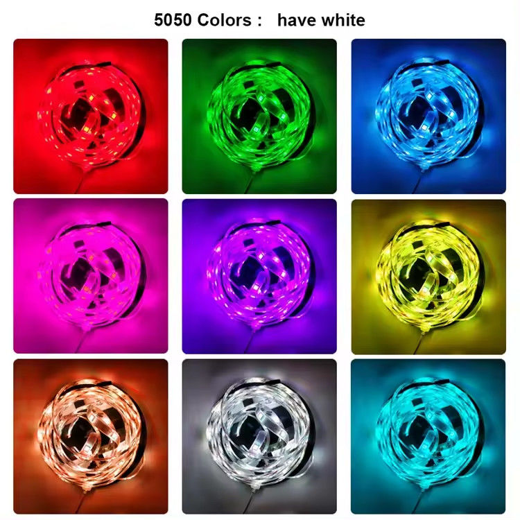 SMD 5050 30D 5M 10M 15M 20M DC 12V Waterproof RGB LED Strip Light Mini 24key WIFI