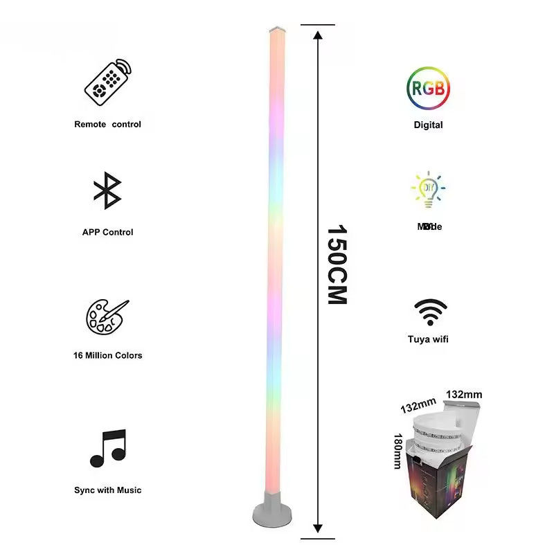 Lumière de sol de coin LED RGB activée par USB salle de jeux de bureau télécommande WIFI / IR