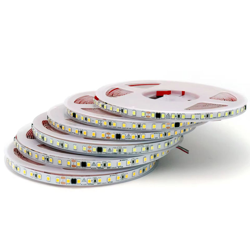 IP20 2835 220v bande lumineuse LED haute tension 8MM 120led/M 240led/M haute luminosité 2835 autoadhésif en Europe