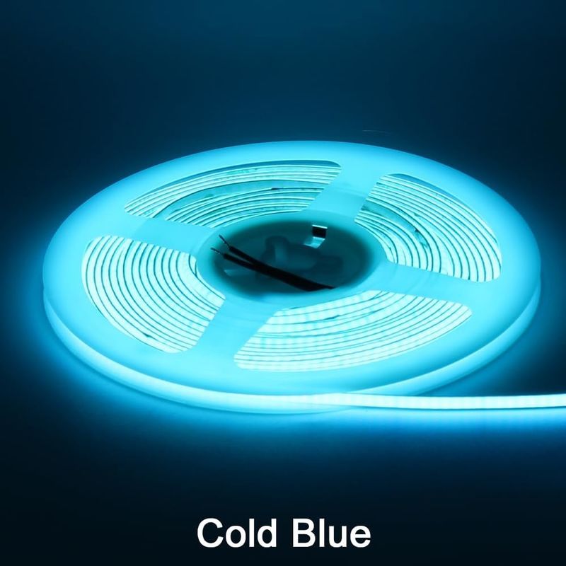 Largeur de 3 mm Super étroite bande COB LED 400Leds / m Bleu glacé 5m Durée de vie plus longue Éclairage personnalisé
