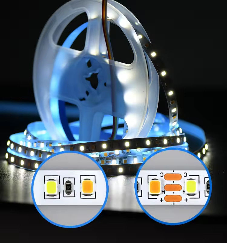 Vente d'usine Deux couleurs CCT LED bande lumineuse 24v Température de couleur réglable 120LED 12v lumière 2835 LED bande décoration