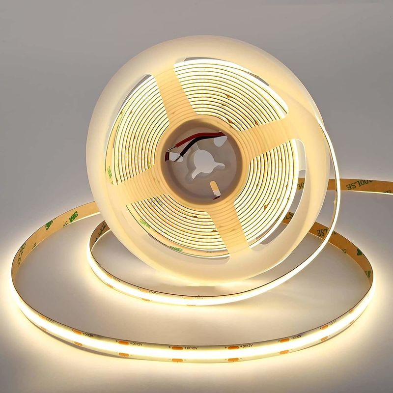 Vente à chaud 480LEDs 12W/M Dimmable IP20 90Ra COB LED Strip 12V/24V Voltage d'entrée