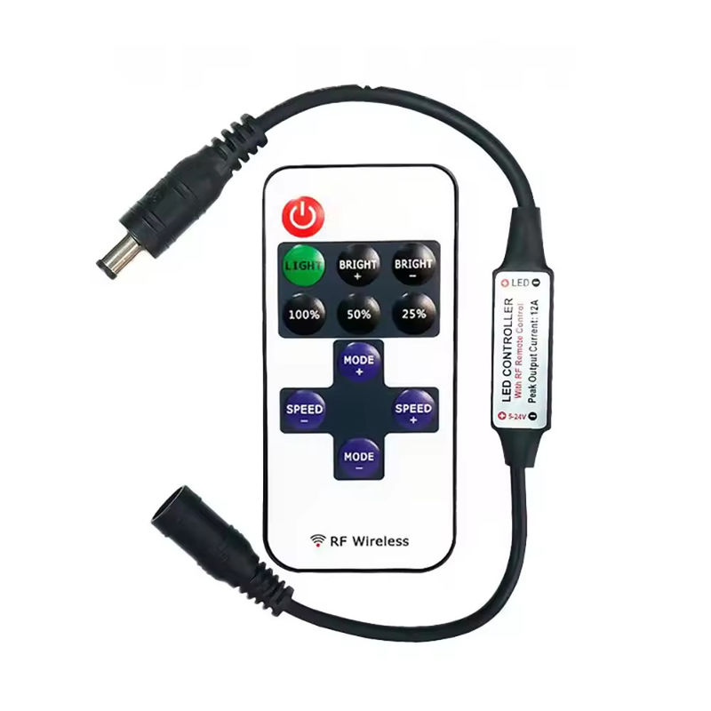 Meilleur vendeur Mini contrôleur LED 11 touches 5V 12V 24V Contrôleur mono couleur RF sans fil Touche à distance luminosité LED atténuateur