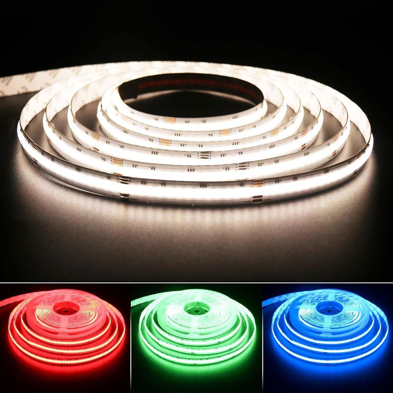 bande LED COB RGBW 19W avec 784 LED/m IP20 et contrôle DMX512/RF/Bluetooth/WiFi