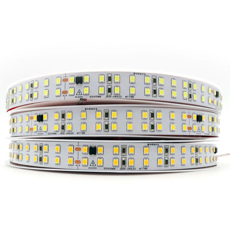 120 LED/m bande LED flexible pour l'intérieur Pas besoin de conducteur CRI80 2835 SMD 8 mm PCB Longueur 5M/10M