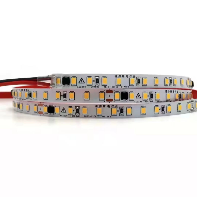 220v Pas besoin de conducteur 10cm Coupeable 2835 LED Strip IP65 120 LEDs Tape Light Non étanche IP20 Flexible LED Strip