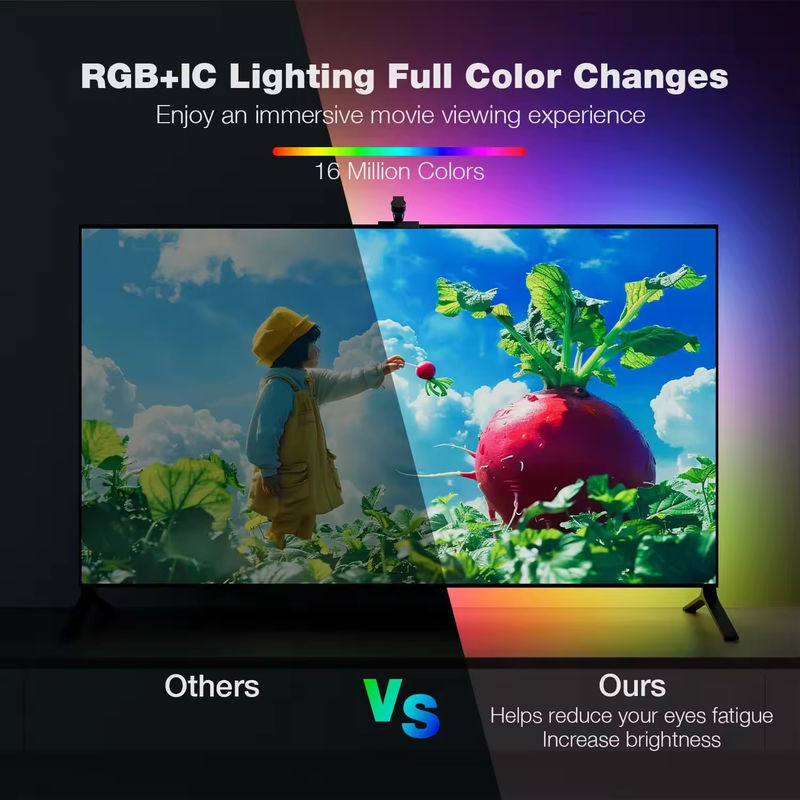 65 à 75 pouces Alexa Google Home Ambient Smart App Wifi Immersion TV Rétroviseurs avec caméra RGBIC