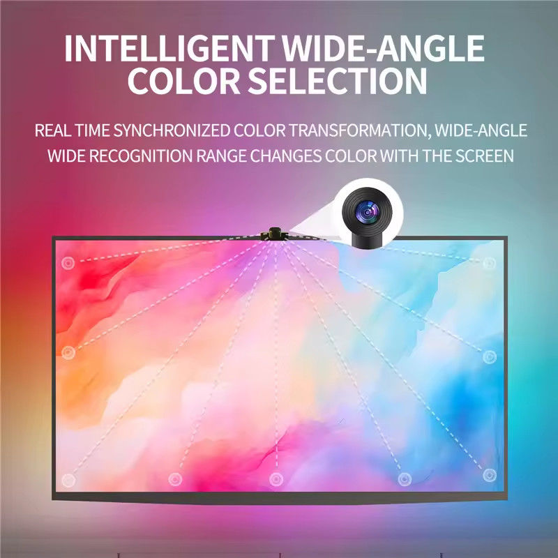 3.8m 12.5ft ROLL Alexa Google Home Ambient 55-65 pouces Assistant Sync Smart Wifi Immersion TV rétroéclairage LED avec caméra