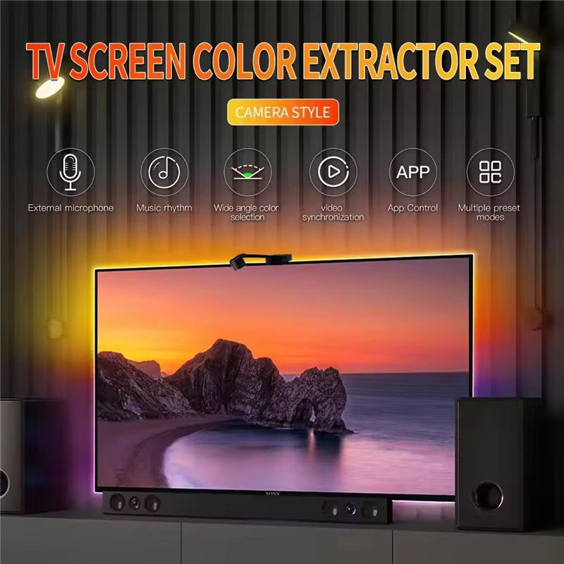 3.8m 12.5ft ROLL Alexa Google Home Ambient 55-65 pouces Assistant Sync Smart Wifi Immersion TV rétroéclairage LED avec caméra