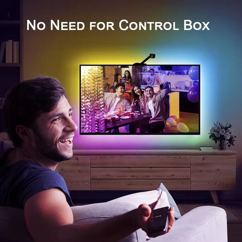 3.8m 12.5ft ROLL Alexa Google Home Ambient 55-65 pouces Assistant Sync Smart Wifi Immersion TV rétroéclairage LED avec caméra