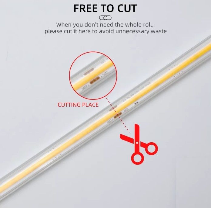 288 LEDs haute tension 110V 220V flexible COB lumière à bande LED 2700K 3000K 4000K 6000K