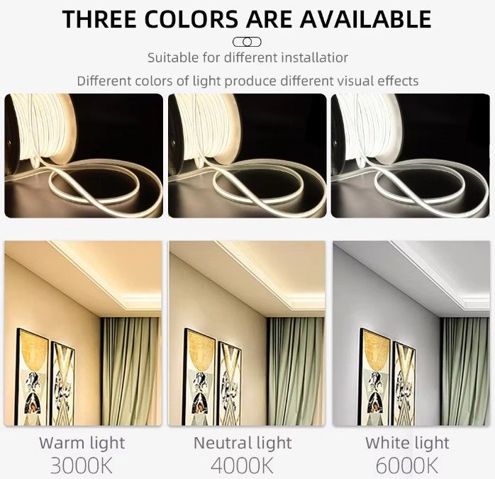 288 LEDs haute tension 110V 220V flexible COB lumière à bande LED 2700K 3000K 4000K 6000K