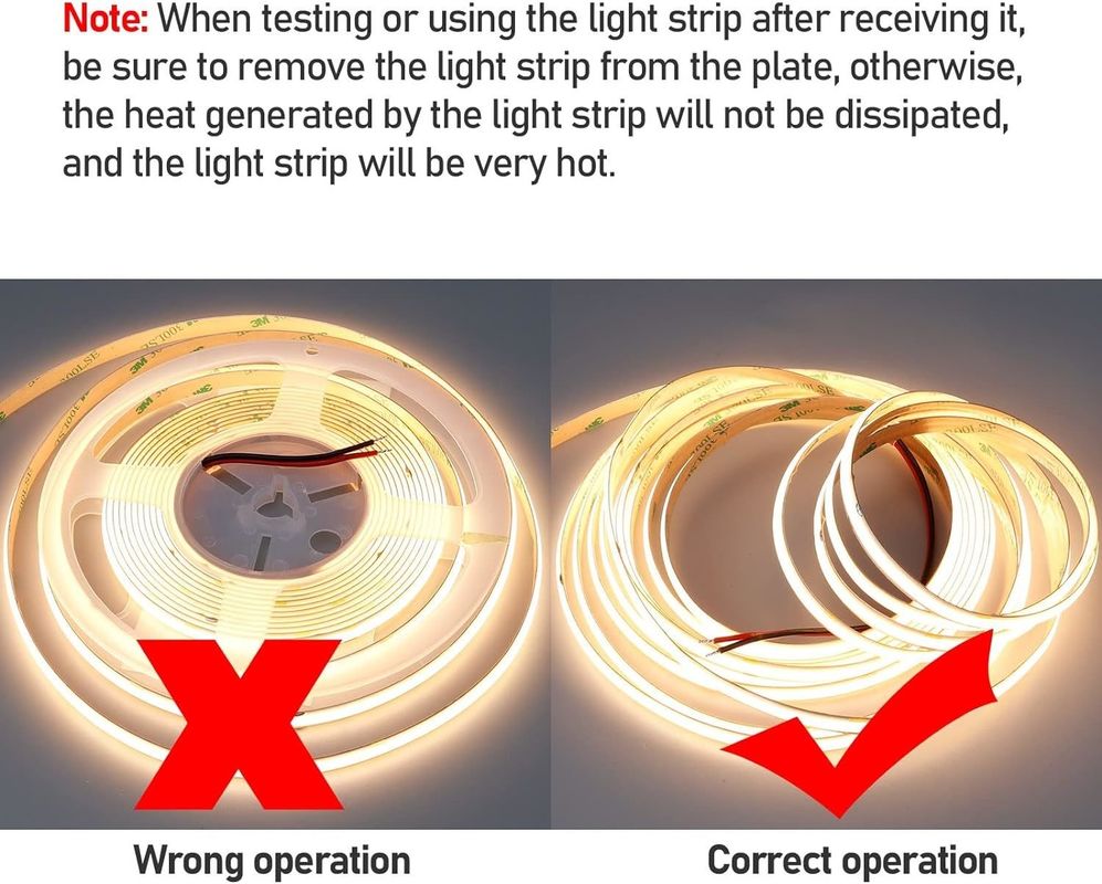 Décoration intérieure extérieure COB LED Strip Light haute CRI 280 320/480 télécommande