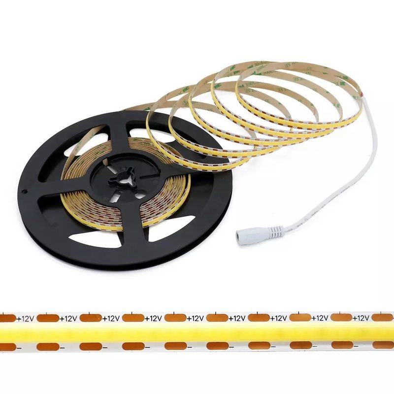 320Leds Flexible LED Strip Blanc/Chaleur Blanc DC24V 8mm Largeur intégrée COB lumière LED