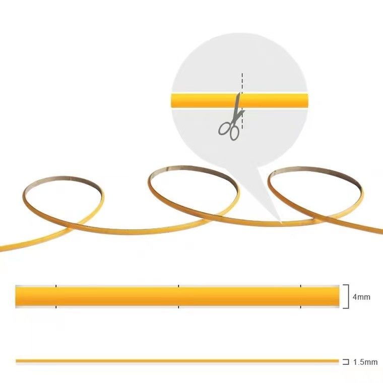 12V / 24V 8mm 90Ra 320d fob Profil d'aluminium COB bande LED pour la décoration