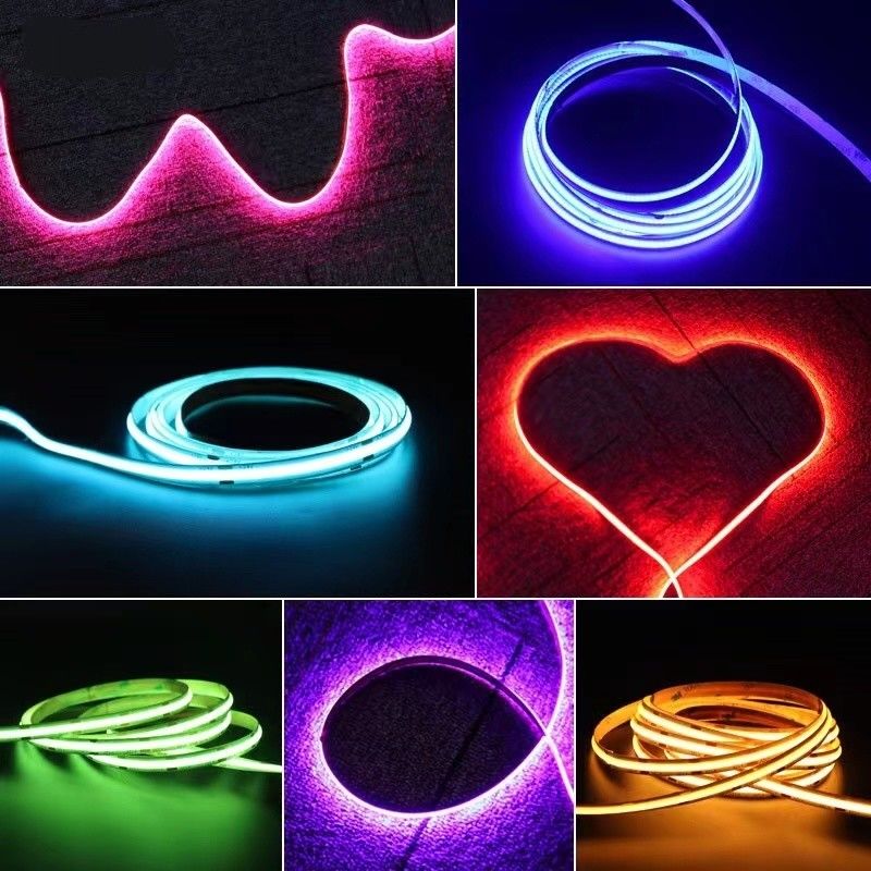 12V / 24V 8mm 90Ra 320d fob Profil d'aluminium COB bande LED pour la décoration