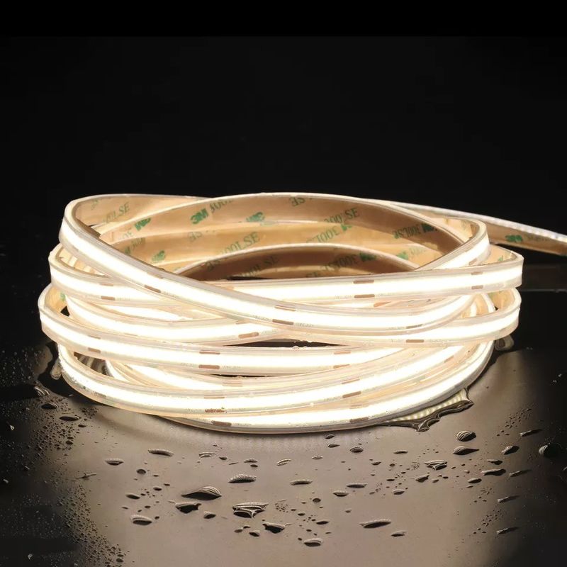 12V 24V résistant à l'eau IP65 IP67 IP68 CRI90 Dimmable 5M Flexible COB LED Strip pour l'intérieur extérieur