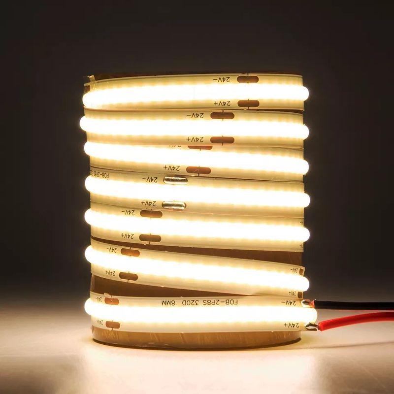 12V 24V résistant à l'eau IP65 IP67 IP68 CRI90 Dimmable 5M Flexible COB LED Strip pour l'intérieur extérieur