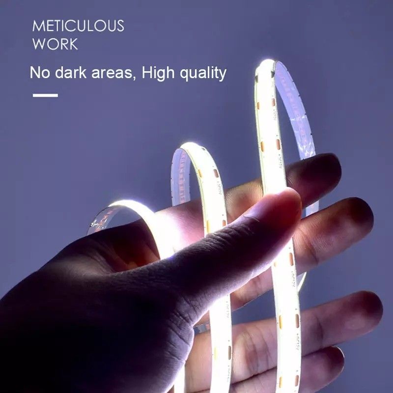 12V 24V résistant à l'eau IP65 IP67 IP68 CRI90 Dimmable 5M Flexible COB LED Strip pour l'intérieur extérieur