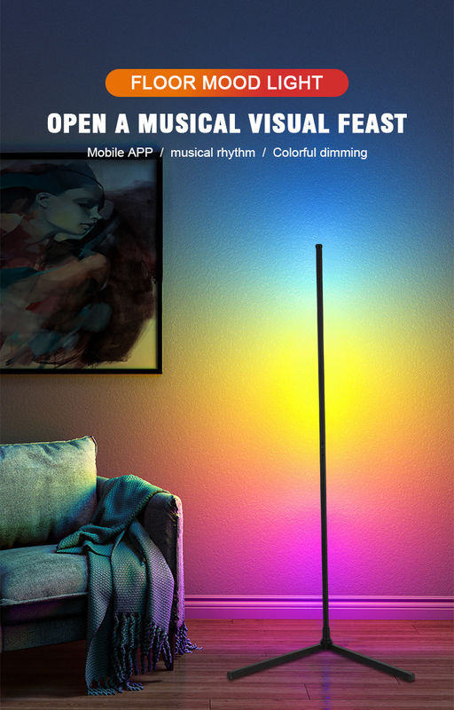 Éclairage intérieur décoratif moderne Lampade de sol LED RGB IC Smart Corner Atmosphere Light