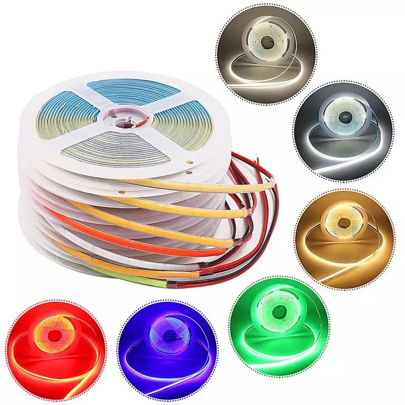 8mm Led Cob Strip 24v Light Strip Usb Tv rétroéclairage Flex 12v ultra mince Petit Cob Led Strip lumière