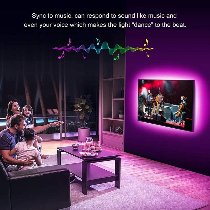 bande LED intelligente pour la décoration 12V 5V contrôle USB synchronisation de musique et température des couleurs RVB
