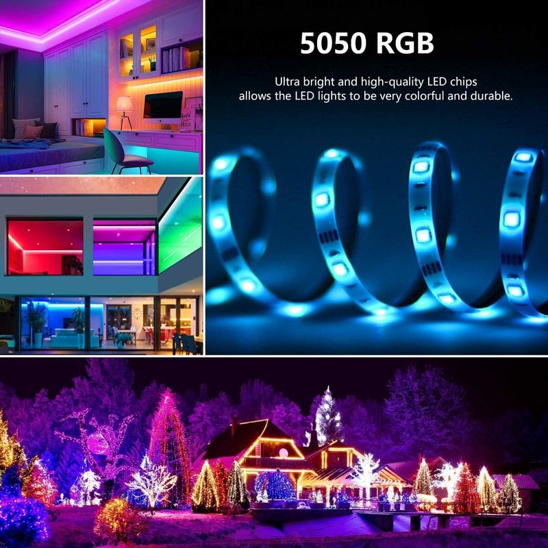 bande LED intelligente pour la décoration 12V 5V contrôle USB synchronisation de musique et température des couleurs RVB