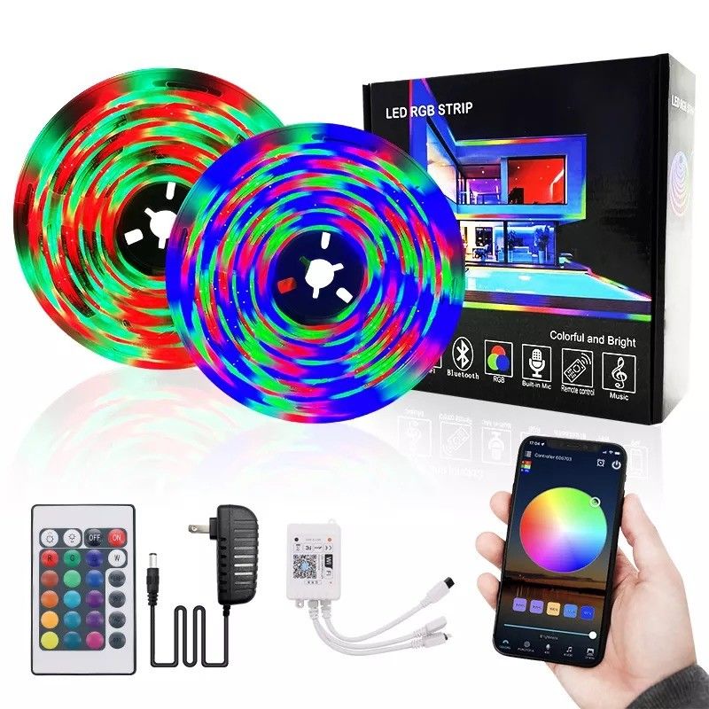 Home Bar LED Light Strips Support de conception de jardin Dimmer 12V 32ft Smart 5050 RGB 1670