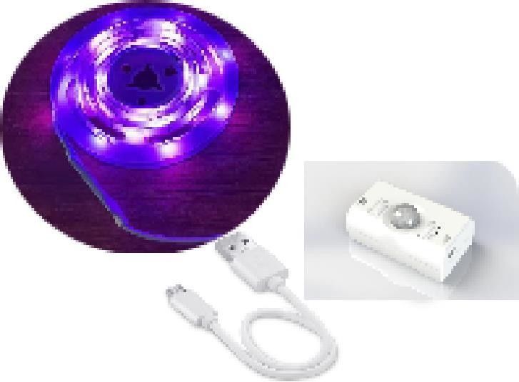 SMD2835 LED Strip Light avec capteur de mouvement 1m Longueur USB Rechargeable en mode jour et nuit
