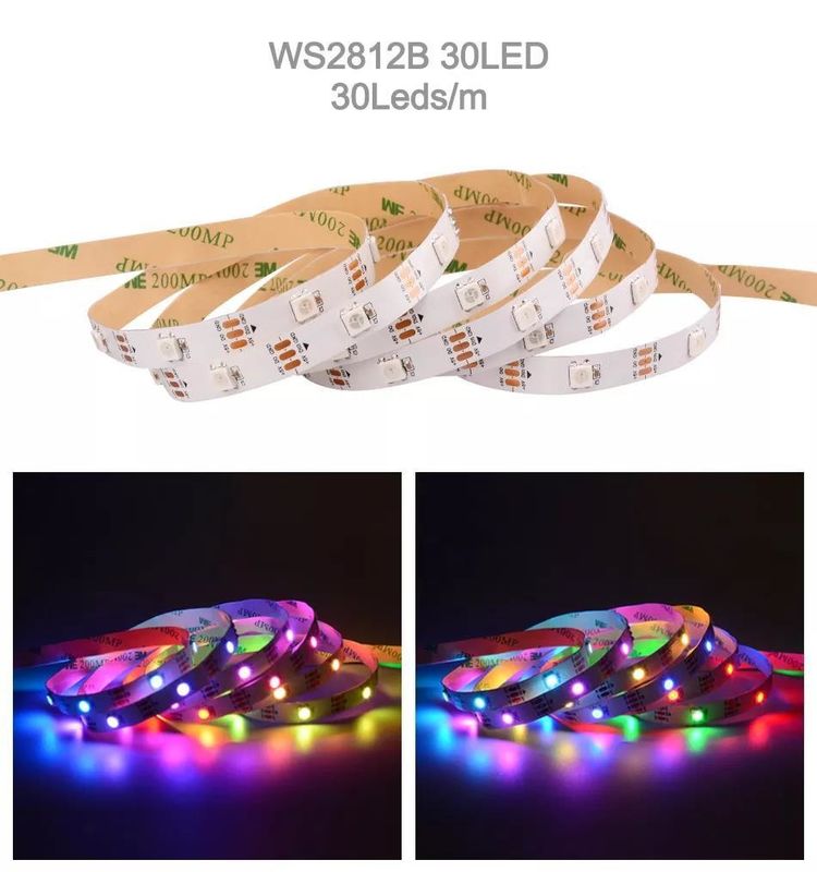 12V étanche à l'eau ws2812 ws2811 LED Strip 60leds pour la couleur magique décoration RGB CRI Ra 80