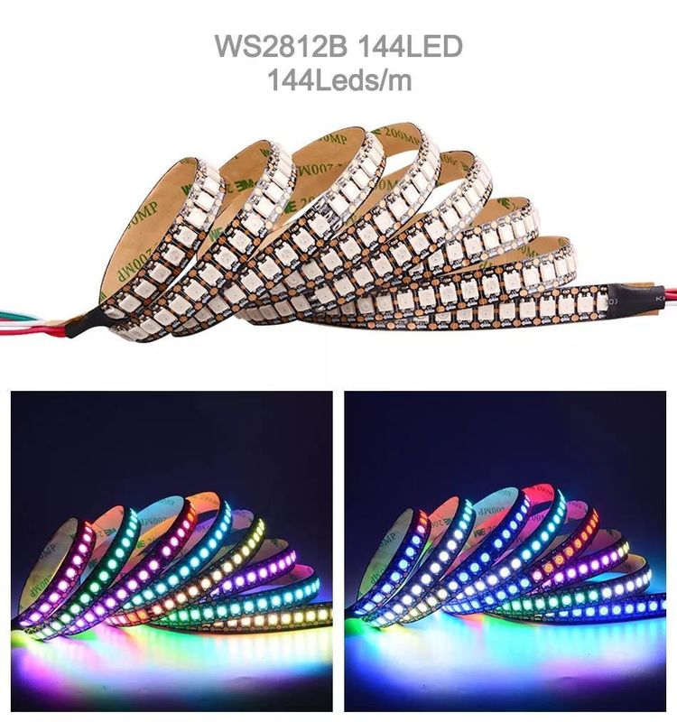 12V étanche à l'eau ws2812 ws2811 LED Strip 60leds pour la couleur magique décoration RGB CRI Ra 80
