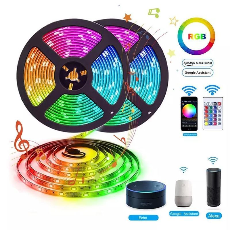 Éclairage durable étanche à l'eau IP65 30d/m 5050 bandes lumineuses LED RVB avec télécommande