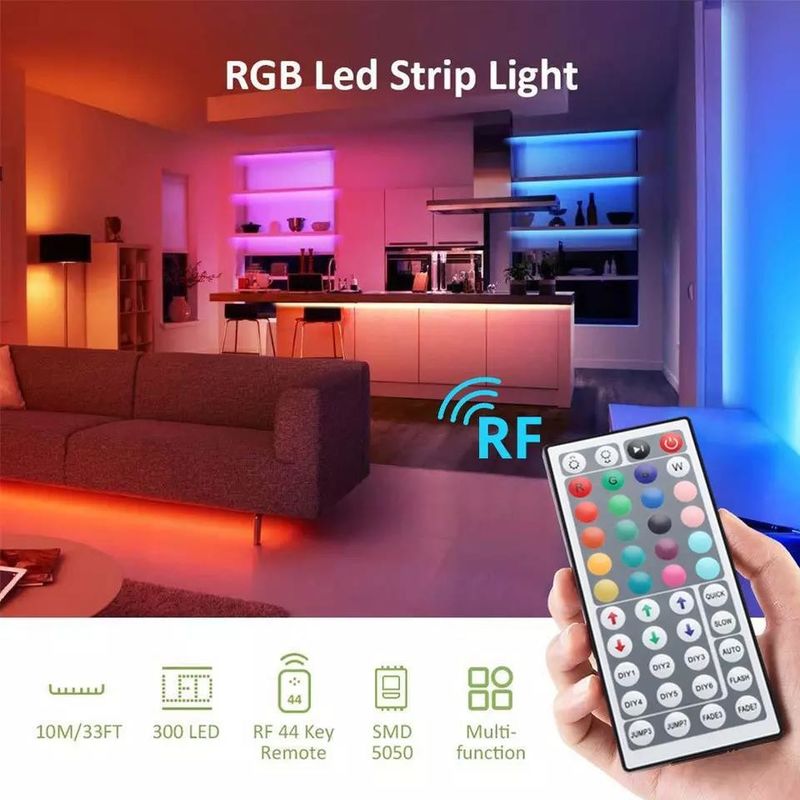 Éclairage durable étanche à l'eau IP65 30d/m 5050 bandes lumineuses LED RVB avec télécommande