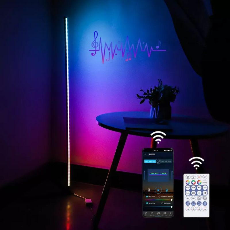 Commande à distance Lampe de coucher de soleil ambiante Salle de séjour intelligente RGB Décoration de couleur changeante Lumières de nuit