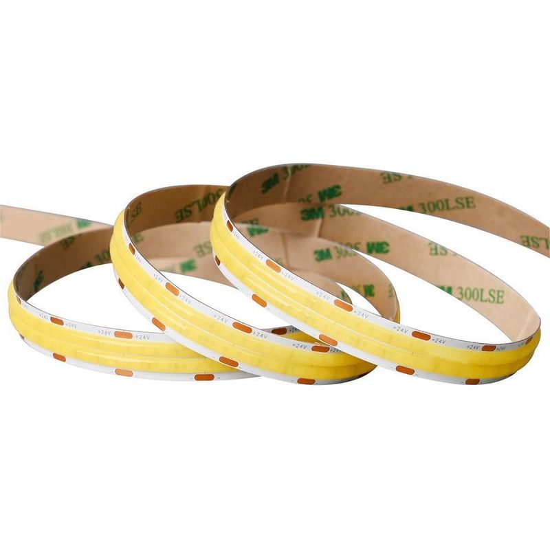 10m/rouleau Double Lines 600 leds 12v 24v Ra80 12mm Flexible COB Led Flexible Light