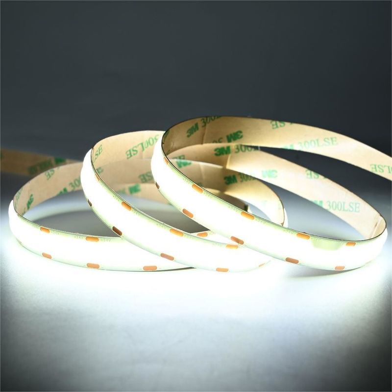 10m/rouleau Double Lines 600 leds 12v 24v Ra80 12mm Flexible COB Led Flexible Light