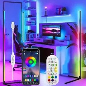 Lumières de jeu Salon Ambient Lumière d'ambiance Rgb Décor Lumières de nuit debout Lampes de sol à angle LED