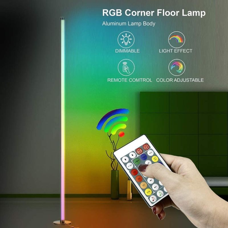 Lumières de jeu Salon Ambient Lumière d'ambiance Rgb Décor Lumières de nuit debout Lampes de sol à angle LED