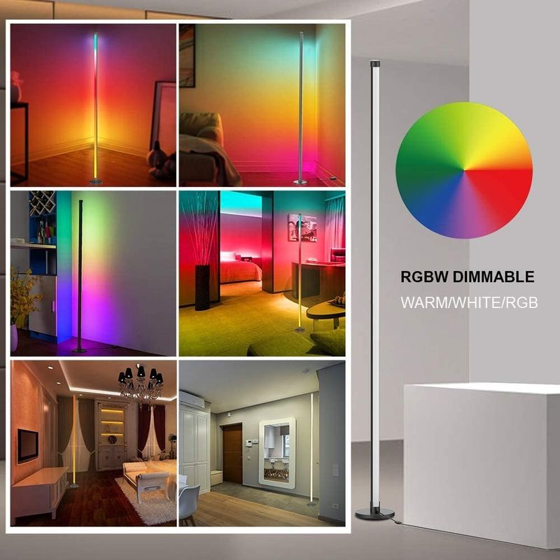 Lumières de jeu Salon Ambient Lumière d'ambiance Rgb Décor Lumières de nuit debout Lampes de sol à angle LED