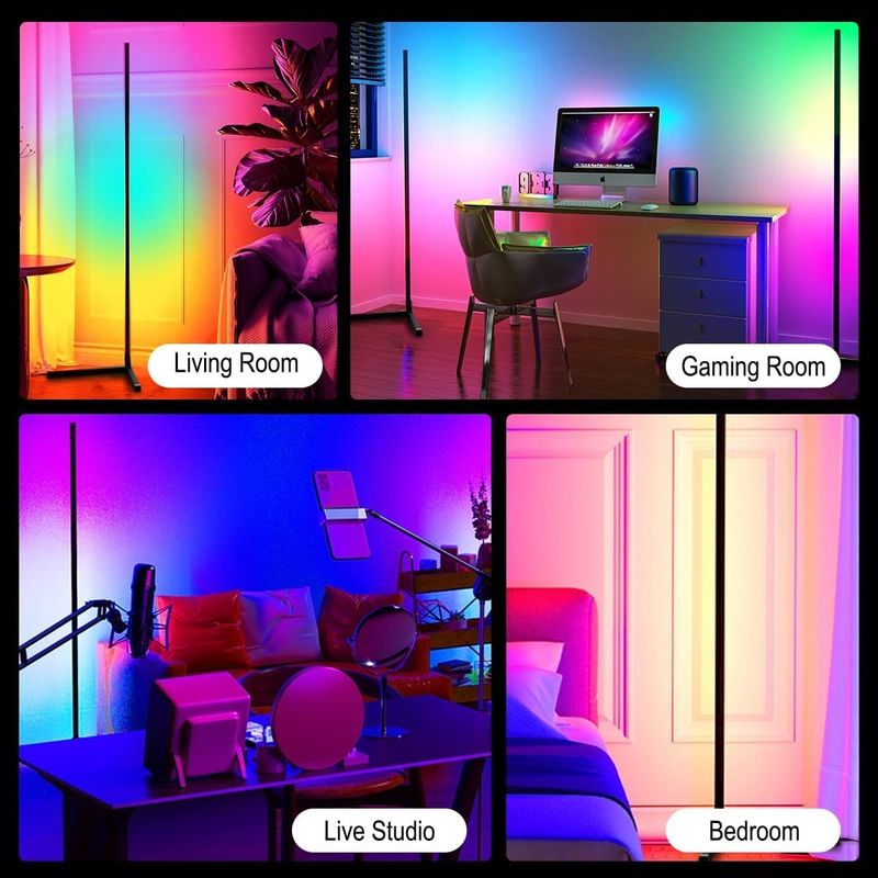 Chambre de couchage RGB IC Jeux Lumières Salle de séjour Ambient Humeur Lumière debout Lampade de sol d'angle LED