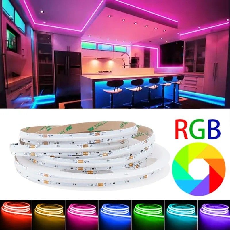 Lampe Flux lumineux lm 1000 24V 576 leds/m RGB COB LED Soft Light Strip Direct Good
