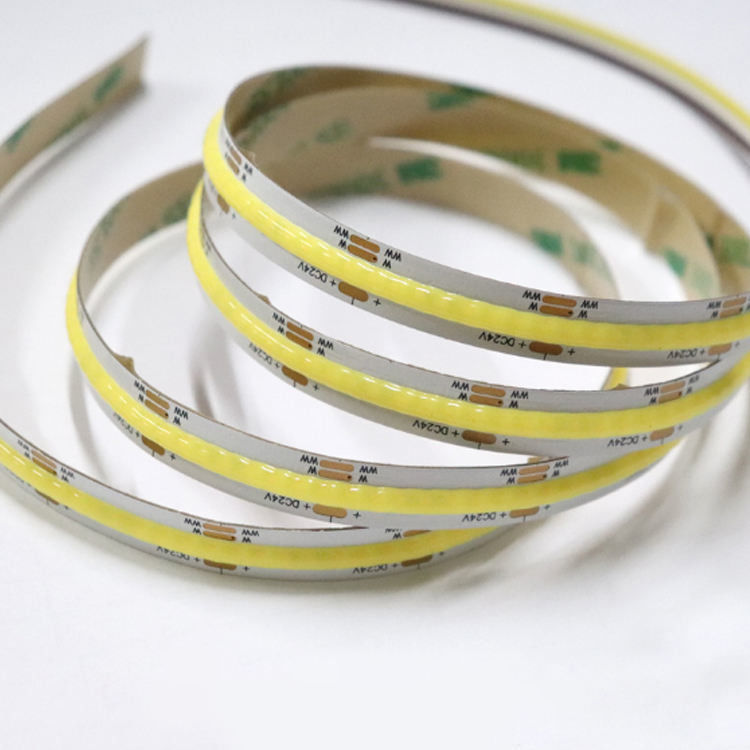 IP20 100lm 10W 24V FCOB réglable blanc RA90 560LEDS COB LED Strip PCB plus épais avec barrage