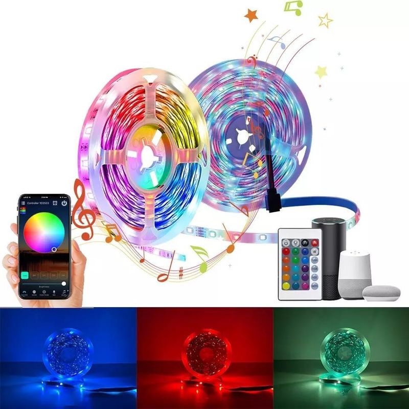12V 5V 2835 5050 RGB WIFI Tuya Smart LED Light Strips Synchronisation musicale pour la décoration de la maison intelligente