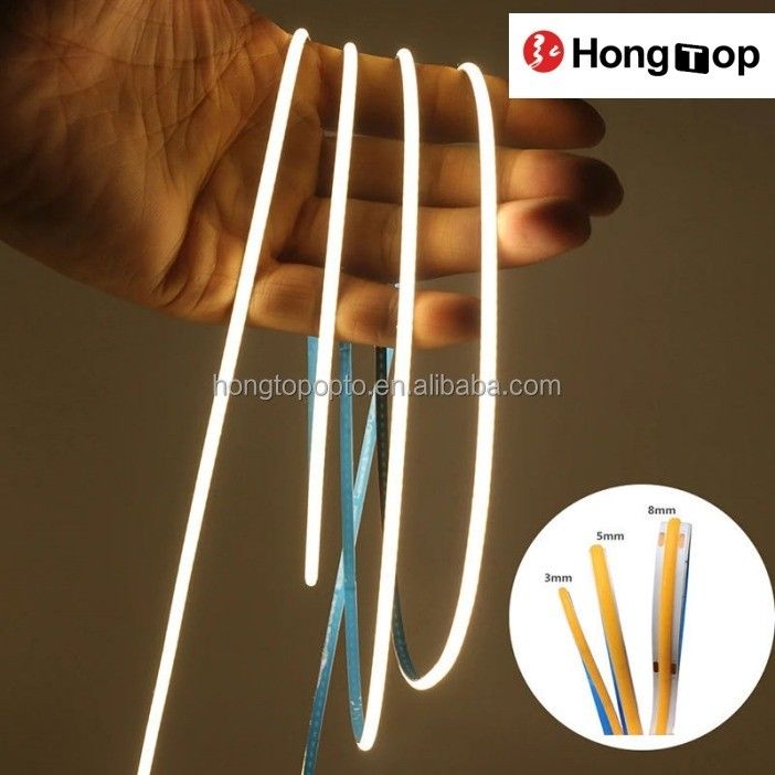 COB LED Light Strip Blanc chaud Blanc bleu vert Flexible 3 mm 5 mm 8 mm pour une haute densité