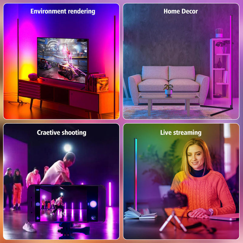RGBIC Smart Home Lighting 3.5W Lampe de sol à LED colorée pour chambre à coucher 45cm Version de bureau