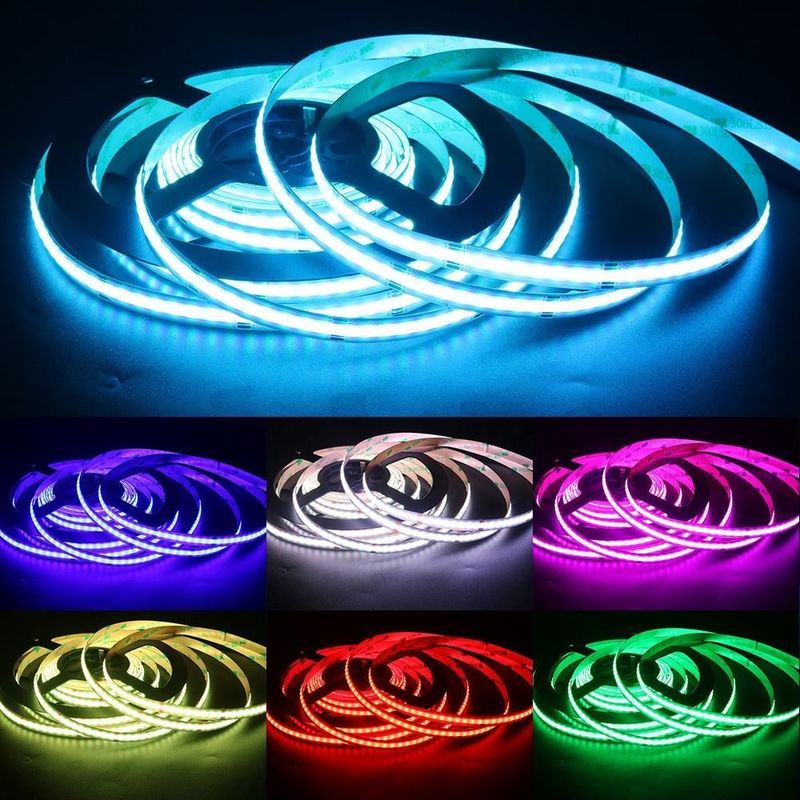 12V 24V 576 leds/m 10W 14W décoratif RGB Cob LED Light Strip pour décoration de salle de paysage
