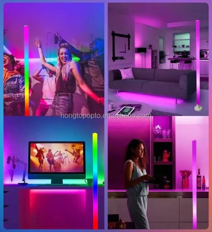 18 PCS/CTN Lampes de sol RVB Couleur changeante de l'humeur Éclairage de musique Sync LED Bar Corner Light