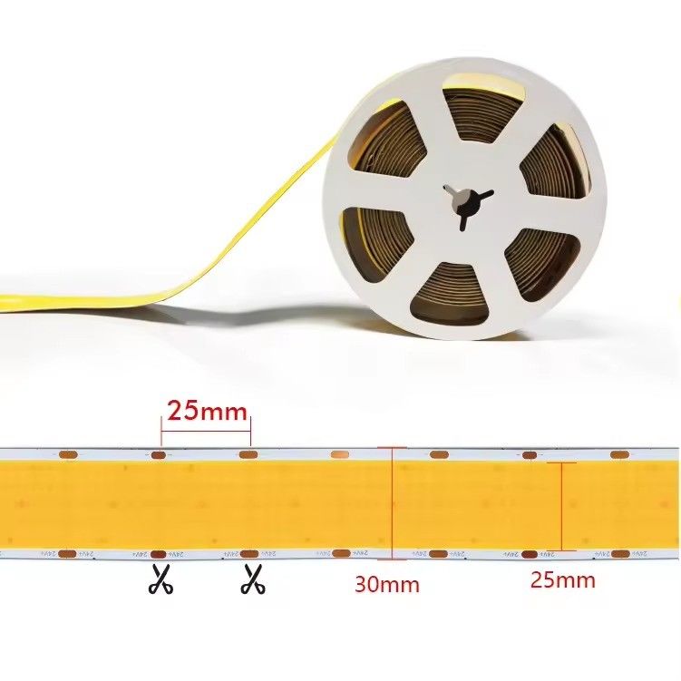 COB LED Strip Super Large 30mm 1600chips 40W/M 2700k 3000k 6500k DC24V pour le projet de plafond