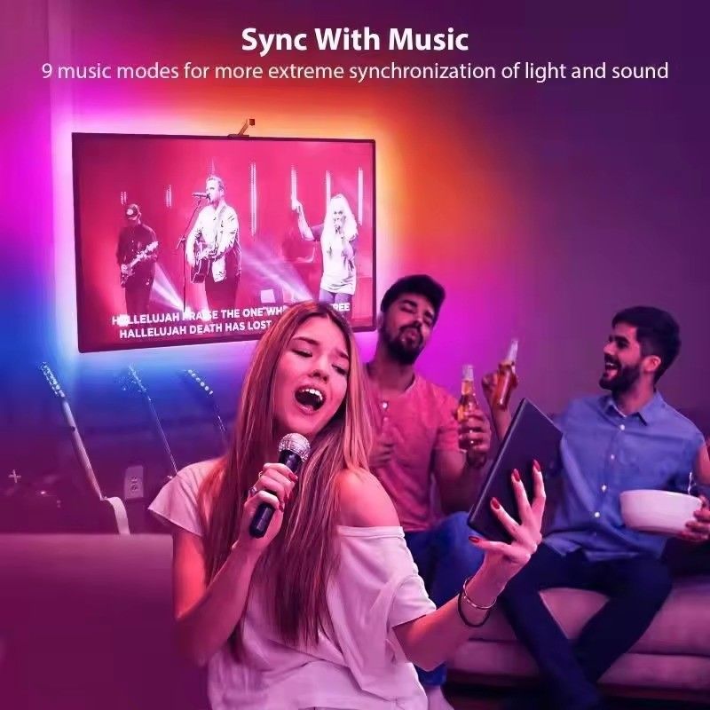55-65 pouces Alexa Google Home Ambient Smart App Wifi Immersion TV rétroéclairage à LED 3,8m 12,5ft ROLL avec caméra