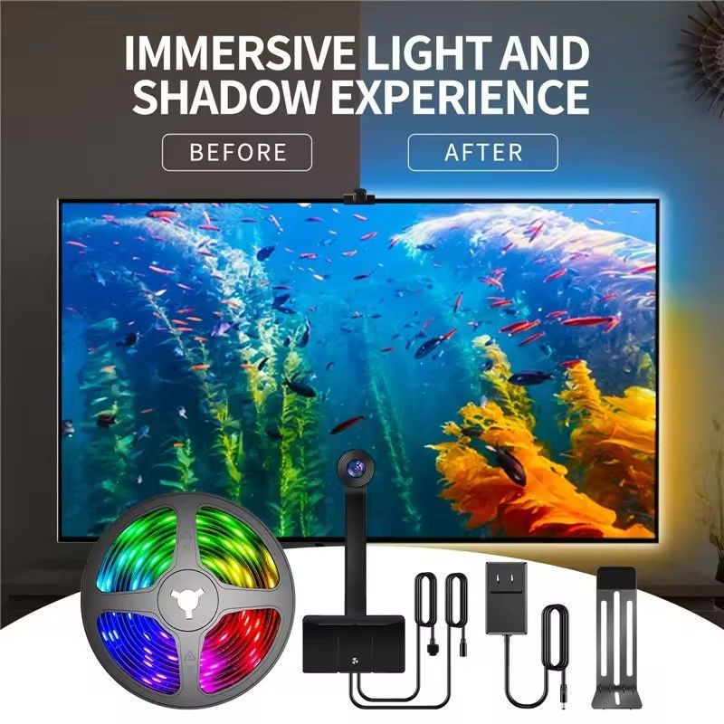 Type de LED Smd5050 Puce LED Atmosphère 16.4ft LED Strip Synchronisation à l'écran Musique pour Google TV